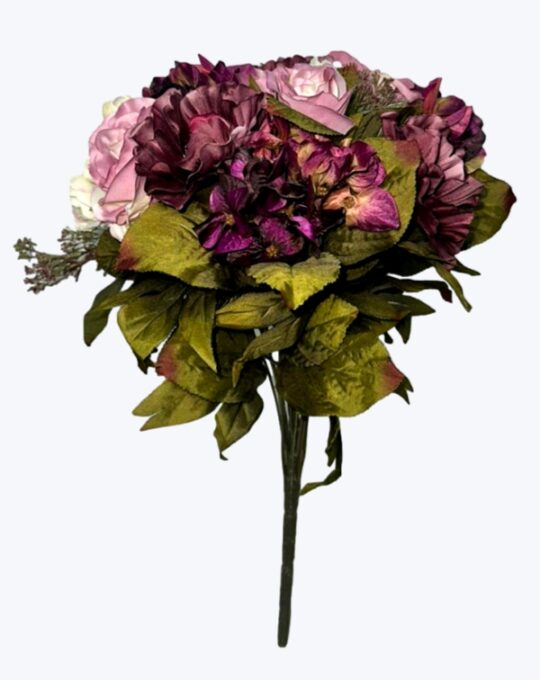 RAMO DE ROSA , AMAPOLA Y HORTENSIA X18