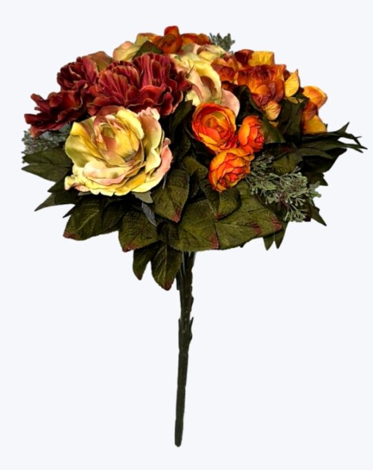 RAMO DE ROSA , AMAPOLA Y HORTENSIA X18