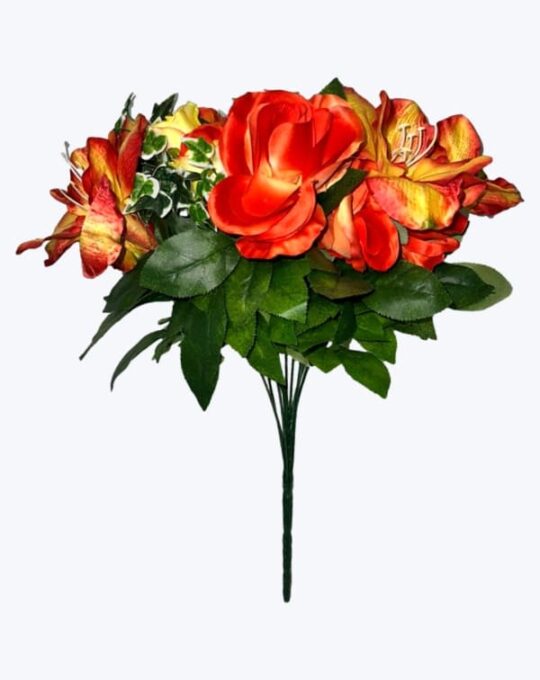 ROSA CON AMARILIS X14