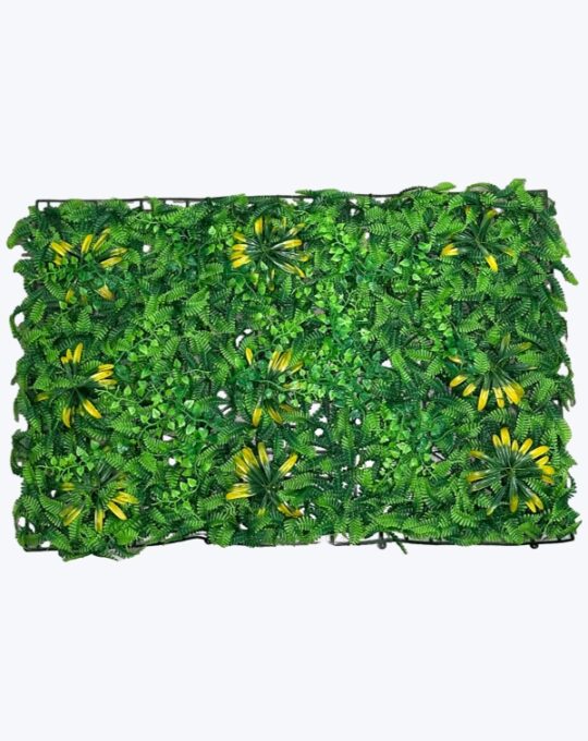 TAPETE DE HOJAS CON PUNTAS AMARILLAS