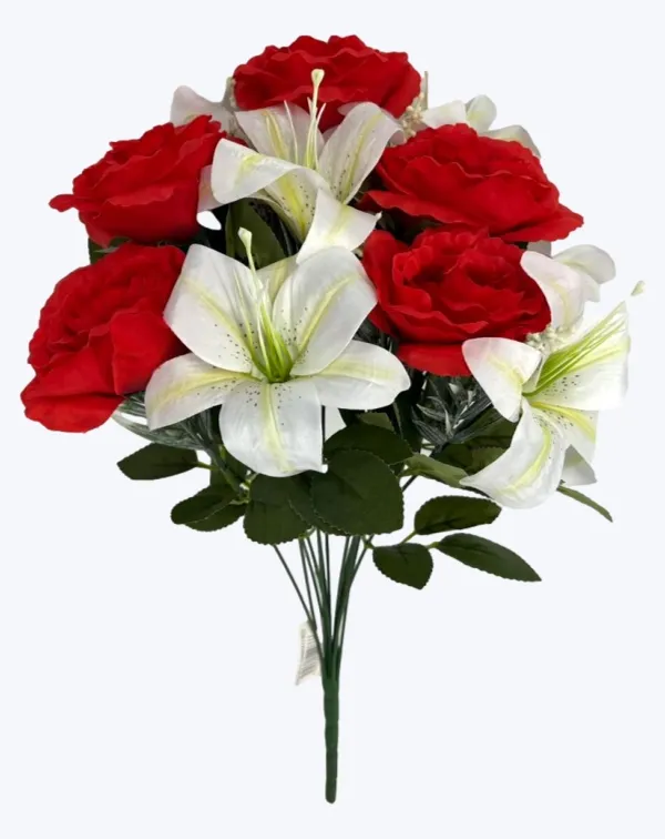 Flores blancas con rojos